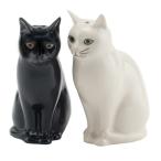 塩コショウ入れ セット 調味料入れ 卓上 猫 ねこ 黒猫 白猫 Lucky/Daisy S&P プレゼント クエイルセラミックス Quail Ceramics