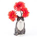 花瓶 猫 茶トラ ハチワレ おしゃれ 可愛い 陶器 大きい 動物 アニマル ネコ ねこ ペット プレゼント クエイルセラミックス Quail Ceramics Millie