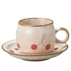 コーヒーカップ&ソーサー 珈琲碗皿 陶器/ さくらんぼ赤丸型コーヒーC/S /業務用 贈り物 父の日 母の日 敬老の日 プレゼント