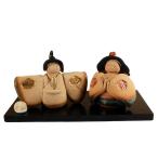 雛人形 コンパクト 陶器 小さい 可愛い ひな人形/ 古代織部梅松土雛 /ミニチュア 初節句 お雛様 おひな様 雛飾り