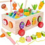 ショッピング教育玩具 Bajoy 7in1 モンテッソーリ 教育玩具 型はめ 立体パズル 形合わせ はめ込み 指先を使う釣りおもちゃ 紐通しおもちゃ おままごとおもちゃもで