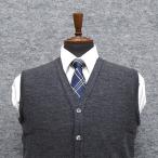 日本製前開きＶネックベストニット毛...