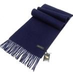 マフラー　ラムウール100％　ネイビー　無地　メール便可　LWMG-NV