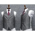 スリムベスト　５ボタン　銀鼠系/小格子　[Y体][A体][AB体][BB体]　通年物　ジレ　ビジネス/フォーマルベスト　SEV2000