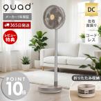(豪華２大特典)扇風機 コードレス 充電式 USB充電 Type-C DCモーター 折りたたみ 収納 首振り 高さ調整 風量8段階 静音 卓上 QUADS QS694