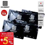 アイスエナジー 保冷剤 500g -10℃ 4個セット ソフト パック 日本製 薄型 氷点下 高機能 黒 長時間 アウトドア キャンプ レジャー 特殊低温