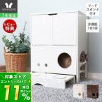 7/15は+P11%還元! チェスト フードスタンド付き 収納 猫 犬 ペット 棚 ラック キャットウォーク 食事台 フードボウル 陶器 木目調 クラリエ Klelie ヤマソロ