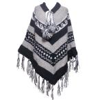 ポンチョ　アジアン衣料　ネパール手編みポンチョ26