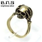  Gold head перчатка Skull кольцо латунный латунь подлинный ...(skull ring череп .....)[ring-757-RB112THM]