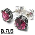 片方販売　ルビーロイヤルクラウンピアス  シルバー925 シンセチックルビー 人工ルビー 赤、レッド 王冠　