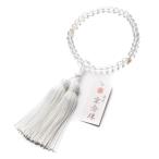 数珠女性用本水晶8mm二天淡水真珠...