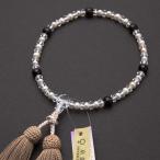 数珠女性用淡水真珠水晶切子茶水晶コ...