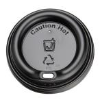 ショッピングコップ 紙コップ蓋 LidUS トラベラーリッド 12-16オンス 黒 Φ90mm 100個