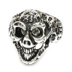 ビルウォールレザー Bill Wall Leather グラフィティスモールグッドラックスカルリング Graffiti Small Good Luck Skull