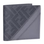 【並行輸入品】 フェンディ FENDI メンズ 折財布 二つ折財布 小銭入れ無し 7M0169 AFCB F0FDY ACCIAIO+PALLADIO