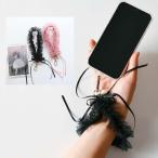 送料無料 チュールハンドストラップ チュールフリルストラップ チュールハンドルストラップ チュール フリル スト スマートフォン落下防止 携帯 アクセサリー