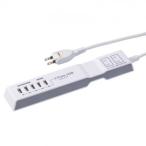 電源タップ HS-T215UD3-W モバイル充電 AC2個口+USB5個口 1.5m オーム電機