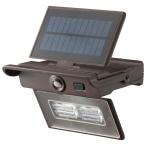 オーム電機　LS-S140PFR4-T　monbanソーラー式センサーライト パネル折りたたみ 電球色LED ブラウン [品番]06-4290