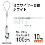 額吊 金具 ピクチャーレール用 カラーミニワイヤー自在/ホワイト 100cm No.1050-W 福井金属工芸