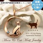 猫月モチーフアクアマリンネックレス...