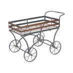フラワー スタンド 屋外 アイアン ガーデントロリー 手押し車 4輪車 幅60×奥行30×高さ45cm 1台単位 アイアン 素材 花台 ガーデニング 軽量 寄せ植え 園芸