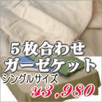 素肌綿 5枚合わせガーゼケット・シングル(ベージュ)