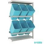 TRUSCO M1.5-6442D2B スチールラック ゴミ箱ラック M1.5型 H1800XW1160XD445 2段 RBK-70 6個付 連結