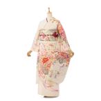 【2〜12月】正絹振袖|着物レンタル|148〜160cm|振袖フルセット(白系)|小さいサイズ(スモール) 5S366