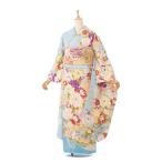 【2〜12月】正絹振袖|着物レンタル|155〜165cm|振袖フルセット(水色系)|普通サイズ 1S2543