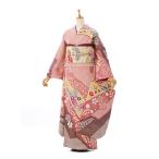【レンタル】正絹振袖|総絞り|155〜165cm|振袖フルセット(ピンク系)|普通サイズ【2〜12月】4S691