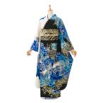【2〜12月】正絹振袖|着物レンタル|155〜168cm|振袖フルセット(ブルー系)|普通サイズ 7S773