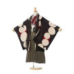 レンタル着物|110〜120cm|5歳男|モダンアンテナ|七五三着物レンタルフルセット(黒系)|男の子(五歳) HAO5220