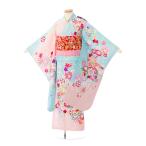 レンタル着物|7歳女の子|陽気な天使|115〜125cm|七五三着物レンタルフルセット(水色系)|女の子(七歳) 7-852