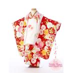 753 着物 3歳　七五三 3歳　753 着物｜ E-H-340 ブランド 式部浪漫 被布：白 着物：赤 七五三 被布  七五三 髪飾り 着せ方 モダンアンテナ レトロ モダン