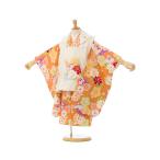 被布セット|花うさぎ|90〜100cm|七五三着物3歳|女の子(被布)フルセット(オレンジ系)|女の子(三歳) HAPH747