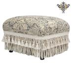 Jennifer Taylor ジェニファーテイラー フットスツール 布 いちご泥棒柄 送料無料　椅子 ピュアモリス風 おしゃれ インテリア雑貨