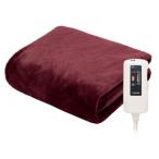 電気毛布 電気掛敷毛布 フェイクファー 188×130cm [YCB-PF60E(R)] ボルドー 洗濯OK 電気ブラケット 頭寒足熱配線 掛敷兼用 ユアサプライムス 優良配送