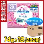 【訳あり】アウトレット ポイズライナー さらさら吸水 スリム 少量用(吸収量20cc)14枚×18(252枚)【無地ダンボール仕様】 85548 軽失禁パッド 尿漏れパッド