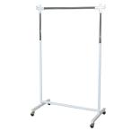 頑丈ハンガーラック 幅90 キャスター付き スチール 高さ調節 シンプル 耐荷重80kg HSG-430S(WH) ミヤタケ 宮武製作所