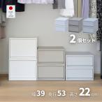 収納ケース 衣装ケース 収納ボックス 2個組 幅39 奥行53 高さ22 cm M 押入れ収納 押入れ クローゼット収納 クローゼット