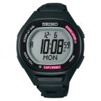  Seiko SEIKO Super Runners S611 черный × розовый спорт магазин ограничение цвет секундомер повседневный жизнь для усиленный водонепроницаемый бег часы LEDla