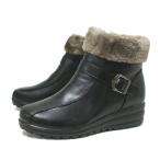 ムートンブーツ ショート サイドジップ OPL-6452 ブラック
