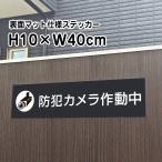 防犯カメラ作動中 ステッカー【マットブラック】H10×W40cm/お洒落 黒 ステッカー/屋外対応 防水◎ 店舗標識や室内掲示にも！シールタイプ bla10-1sty