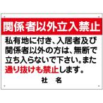 関係者以外立入禁止 看板 私有地 通り抜け禁止 H45×W60cm T2-14