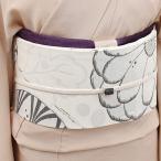 辻が花 西陣織 舟瀬織物 謹製 魚々子地 九寸 名古屋帯 白