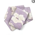 半幅帯 本場筑前博多織 老舗機屋 謹製 白牡丹 両面柄 金印 正絹 日本製 ベージュ21763