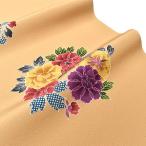 “訳ありお値打ち帯！” 京紅型染め 四季花文様 丹後ちりめん地 九寸 名古屋帯 正絹 日本製【帯専門店おびや】お仕立て付！送料・代引き無料！[商品番号：21946]