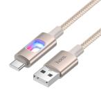  зарядка пересылка модный кабель USB-A to Type-C hoco U144 отверстие дизайн 1.2m красочный LED Gold hoco. U144-AC-GD