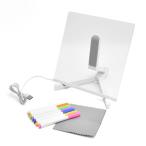 LEDメッセージボード アクリル 光る お絵描きボード 看板 伝言板 カフェ メニュー表 インテリア 子供 透明 USB おしゃれ 20cm×20cm 電球色 JT-CRBD2020-WA