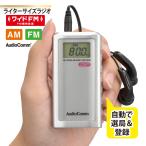 ラジオ ライターサイズラジオ シルバー AudioComm｜RAD-P334S-S 03-0970 オーム電機